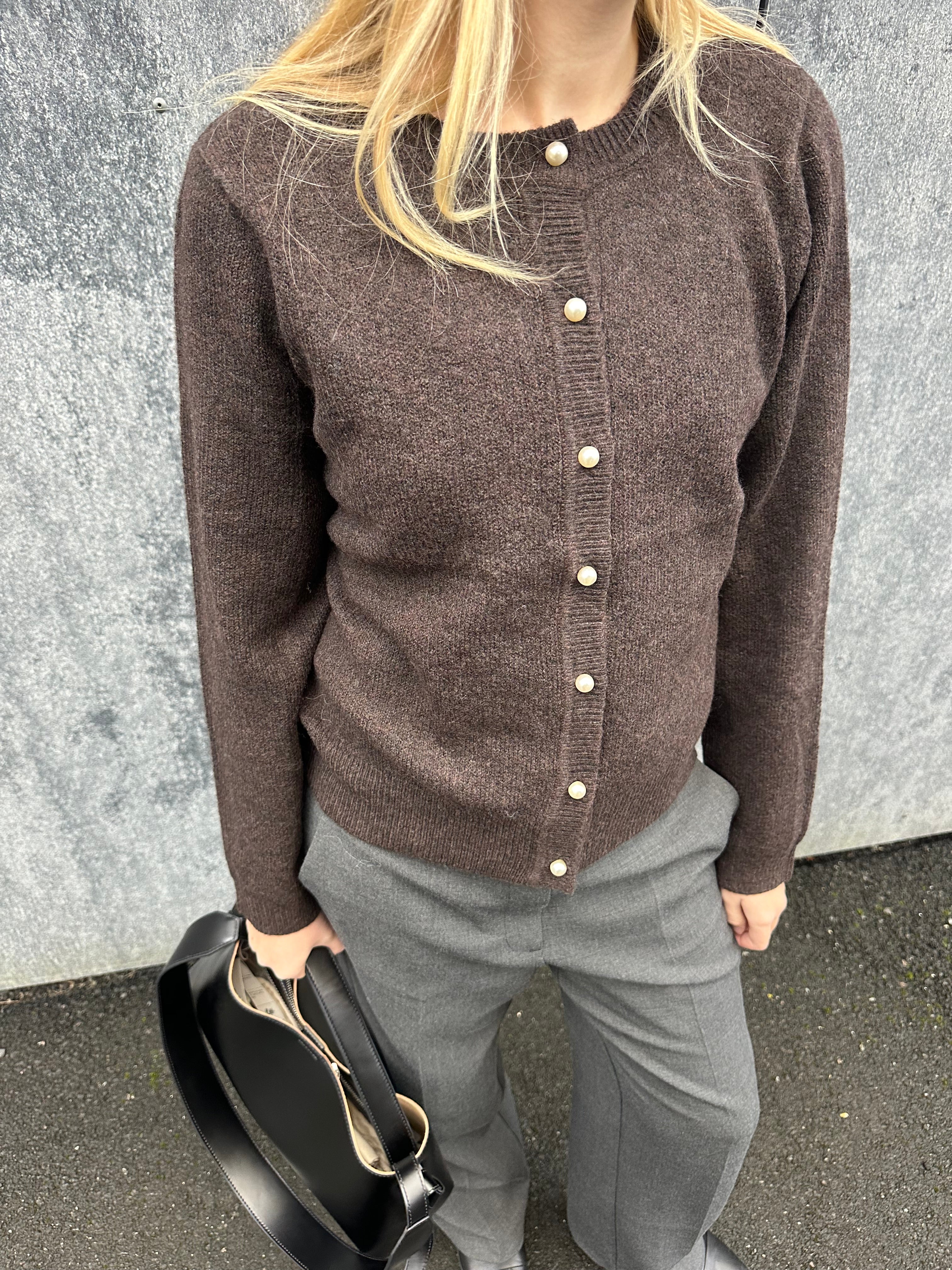 VISALSA Knit Cardigan - Coffee Bean